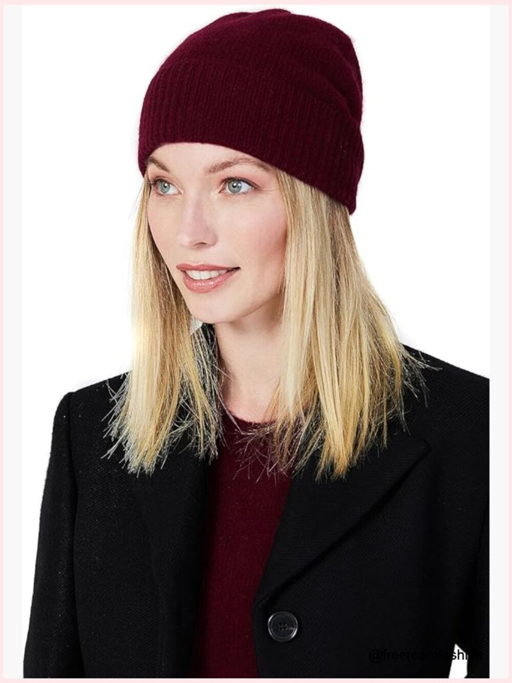 100% Cashmere Beanie, Soft Stretchy Ribbed Winter Hat